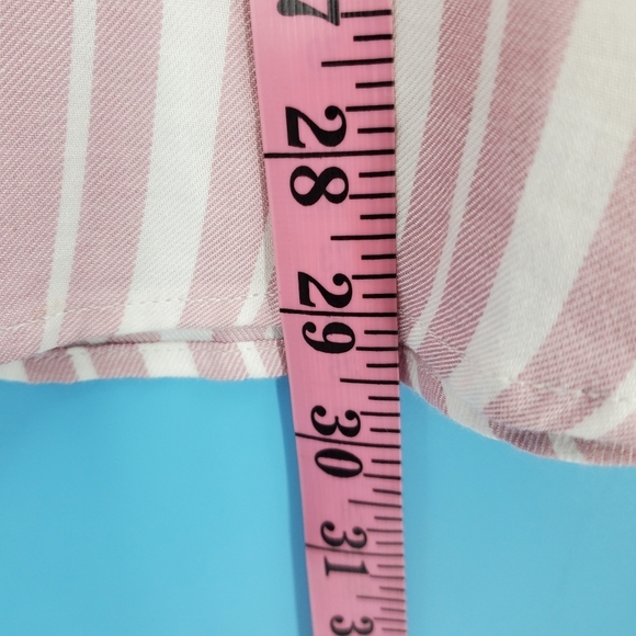 JACHS Girlfriend pink and white stripe button down top - Picture 13 of 16